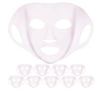 MAGICLULU 10pcs Silicone Face Mask Covers - Reusable Sheet Mask Wrap for Skin Care - Stretchable Prevent Evaporation and Enhance Moisturizing Facial Cover for Home Spa Salon Use - Light Pink