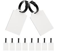 MAGICLULU 10pcs Sublimation Blank Luggage Tags DIY Blank Suitcase Labels White Density Board Wear Resistant for Frequent Travelers Business Travel Tags for Travelling Use