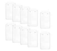 MAGICLULU 10Pcs Vertical ABS Id Card Holders - Plastic Badge Sleeves 4X2 Inch Double-Sided Name Tag Protectors for Office Meeting Event Use