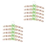 MAGICLULU 10pcs Wood Clothes Hangers Non-slip Coat Hangers for Suit Closet Storage Flower Pastoral Design Drying Rack Random Color