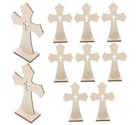 MAGICLULU 10pcs Wooden Cross Ornaments Decorative Tabletop Crosses for Church Baptism Wedding Home Party Festival Retro Style Religious Craft Adornments