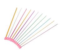 MAGICLULU 11Pcs Aluminum Knitting Crochet Hooks Long Tunisian Needles for Yarn Crafting Lightweight Ergonomic Design Suitable for Beginners and Experienced Crafters