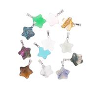 MAGICLULU 12 pcs Natural Mixed Color Stone Star Pendants DIY Jewelry Making Accessories for Necklace Bracelet Earring Craft Supplies