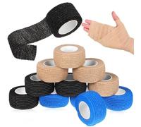 MAGICLULU 12 Rolls Adhesive Sports Wrist Wrap Self-Adherent Breathable 2.5cm X 4.5m with Skin Tone, Blue and Black for Athletic Injury Support and Sports Medicine