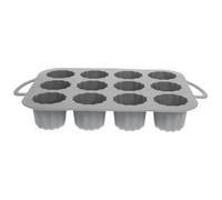 MAGICLULU 12 Silicone Cupcake Baking Cups Nonstick Bakeware Mold Reusable Cylindrical Mini Cake Pan Elegant Lace Decor for Making Mini Cakes and Mousse