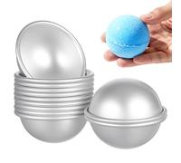 MAGICLULU 12Pcs Aluminium Alloy Semi-Spherical Bath Bomb Molds 5.8X2.8Cm DIY Bath Salt Making Kit for Handmade Soap and Shower Steamer Crafting at Home