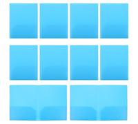 MAGICLULU 12pcs Blue Plastic Double Sided Folders with 2 Pockets for Easy File Access and Sorting, Heavy Duty Folder for School Organization and Formal Meetings