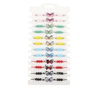MAGICLULU 12pcs Butterflies Woven Friendship Bracelets with Crystal Beads | Alloy, Crystal and Nylon Rope, Elegant Charm for Friends, Christmas and New Year Gifts