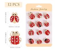 MAGICLULU 12pcs Cartoon Ladybug and Beetle Insect Brooch Pin Set, Creative Animal Clothes Pins for Women, Fashion Party Lapel Badge Accessories