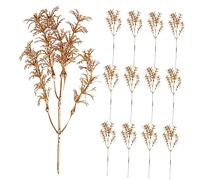 MAGICLULU 12pcs Christmas Artificial Plant Picks Gold Decorative Stems for Diy Home Decorations Fall Wreath Faux Flower Arrangement Accessories