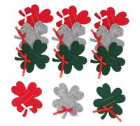 MAGICLULU 12pcs Christmas Four Leaf Clover Felt Wallets in Red Green Gray DIY Money Holder for Cash Cards Small Items Portable Cash Holder for Birthday Party Gift Exchanges