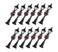 MAGICLULU 12pcs Doll House Street Light Model Lantern Dollhouse Miniature Lights DIY Dollhouse Village Pathway Street Model Lamp Mini Fairy Garden Plastic