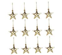 MAGICLULU 12pcs Electroplated Star Pendants Christmas Decorations for Tree Wall Home Party Scene Layout Backdrop Decor Gold Glossy Finish