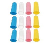 MAGICLULU 12pcs Finger Toothbrush Silicone Oral Care Brush for Infants, Soft Oral Toothbrush with Tongue Cleaner, Finger Dental Brush Set for Teeth Cleaning Random Color
