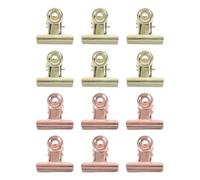 MAGICLULU 12pcs Golden Stainless Steel Nail Extension Clips for Fingernail Tips, Quick Builder Gel, Safe and Comfortable Use, for Professional Salon and Home Use