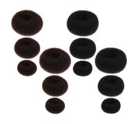 MAGICLULU 12Pcs Hair Donut Bun Shaper Set for Women Medium Large Extra-Large Sizes Black and Coffee Colors Hair Bun Styling Tool for Ballet Updos and