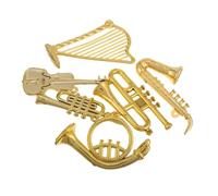 MAGICLULU 12Pcs Miniature Musical Instrument Ornaments Gold Cello Saxophone DIY Dollhouse Accessories Christmas Decorations for Display and Creative Home Decor