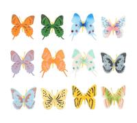 MAGICLULU 12pcs Realistic Plastic Butterfly Figurine Set for Learning | Bright Lifelike Colours, Plastic Build, Classroom Displays and School Projects