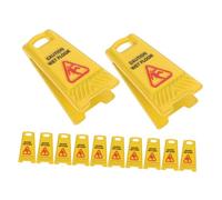 MAGICLULU 12pcs Slide The Warning Sign Carefully Doll House Dollhouse Wet Floor Sign Dollhouse Slippery Floor Safety Mini Caution Slippery Education Plastic