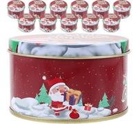 MAGICLULU 12Pcs Tinplate Empty Tins Jar Xmas Round Metal Nesting Containers Festive Cookie Tins for Holiday Cookies Candy Food Presents Red