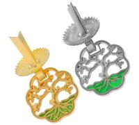 MAGICLULU 12pcs Tree of Life Decorative Ring Pulls, Mini Metal Cabinet Knobs with Wood and Glass Lid Handles, Single Hole Drawer Pulls for Jewelry Boxes, Dressers, and Keepsake Chests, Gold