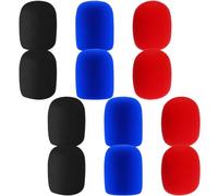 MAGICLULU 12pcs Universal Microphone Windscreens Sponge Covers with Anti-spray Windshield for Home Ktv, Multi-color Black Navy Red Microphone Accessories Kit