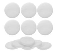 MAGICLULU 12pcs White Velvet Cotton Rounded Cosmetic Powder Applicators with Satin Ribbon, Small Supple Face Makeup Tools for Loose and Pressed Powder, Suitable for Women