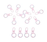 MAGICLULU 14pcs Light Pink Donut U-Shaped Spring Clasp Key Holder Clips with Swivel Snap Hooks for DIY Keychains, Dog Leashes, Purse Hardware Accessories, Rotating Snap Hook for Crafts