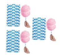 MAGICLULU 150 pcs Blue White Cotton Candy Holder Paper Sticks for Birthday Wedding Party DIY Crafts Cotton Candy Baking Sticks Compatible with Commercial Machines