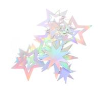 MAGICLULU 15pcs Iridescent Star Garland Decoration with Holographic Glitter Stars for Birthday Christmas Ramadan Eid and Celestial Theme Party Backdrop Supplies