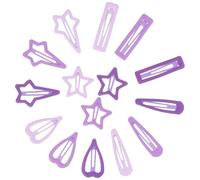 MAGICLULU 15pcs Metal Hair Clips Set for Five-pointed Star Heart Teardrop Rectangle Four-pointed Star Shapes Snap Barrettes for Thick Hair for Women