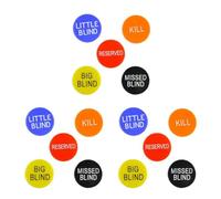 MAGICLULU 15pcs Texas Holdem Poker Dealer Buttons Including Little Blind Big Blind Kill Reserved Chips for Home and Tournament Games