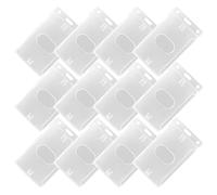 MAGICLULU 15Pcs Vertical Plastic Id Badge Holders with Frosted Finish, Sliding Card Sleeve Protector for Employee Identification, School and Business Use