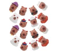 MAGICLULU 16pcs Mini Resin Halloween Animal Figurines Spooky Cute Tiny Decor for Holiday Parties Indoor Outdoor Miniature Statues Creative Design for Fairy Gardens and Tabletops
