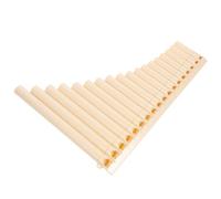 MAGICLULU 18-pipe C Key Pan Flute, Portable Beige Panpipe Musical Instrument for School Teaching and Beginner Performance, Traditional Wind Instrument for Educational Use