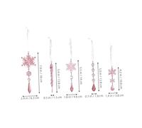 MAGICLULU 18pcs Acrylic Christmas Tree Ornaments Pink Snowflake Teardrop Icicles Hanging Decorations Reusable Shatterproof Lightweight Pendants for Indoor Outdoor Festive Holiday