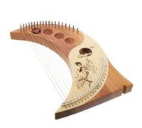 MAGICLULU 19-string Cedarwood Lyre Harp with Smooth Surface and Bright Sounds, Portable and Delicate String Instrument Set with Extra Strings and Pick Box for Children and Boys and Girls Random Color