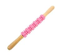 MAGICLULU 1pc Handheld Muscle Massage Roller Stick with Steel Core and Wooden Handle Deep Tissue Foam Roller for Leg Calf and Thigh Relief Portable Manual Massager to Blood Flow Random Color