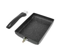 MAGICLULU 1pc Pot Small Skillet Pancakes Cup Egg Pan Nonstick Baking Green Pan Bread Tin with Lid Bakeware Frying Milk Pan Small Egg Pan Oven Burger Pan Cook Removable Griddle Black Aluminum
