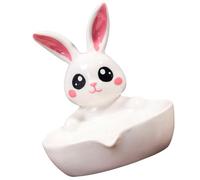 MAGICLULU 1pcs Animal Design Soap Holder Ceramic Soap Dish Bunny Shape Fashionable Decorative Bathroom Accessories for Home Bathroom Use