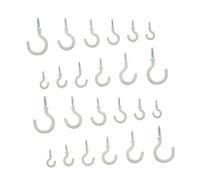 MAGICLULU 1set Screw in Ceiling Hooks Kit White Vinyl Coated Ceiling Hooks for Hanging Plants Teacups and More for Home Office Organization 100pcs