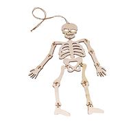 MAGICLULU 1Set Wooden Skull Hanging Adornments for Halloween Decoration Spooky Skeleton Festival Props for Haunted House and Theme Parties Easy to Up and Store