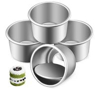 MAGICLULU 2.5 Inch Mini Cake Tins, 4PCS Small Round Cake Pan Set for Baking
