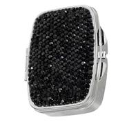 MAGICLULU 2 Compartment Portable Pill Organizer Multi-Compartment Medicine Storage Box with Metal Rhinestones Elegant Vintage Decorative Holder for Travel Use and Daily Outings