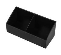 MAGICLULU 2-compartment Tea Bag Case Sugar Bag Holder Black Pp Material Versatile Clutter-free Workspace Organizer for Office and Milk Tea Store