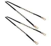 MAGICLULU 2 Pairs Adjustable Rhinestone Shoe Straps for High Heels and Sandals, Elegant Pu Material Heel Stabilizer Bands for Women, for Occasion Or DIY Your Shoes