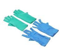MAGICLULU 2 Pairs Half Finger Sewing Gloves Elastic Quilting Hand Covers Hand Protector and Quilting Supplies in Blue and Lake Green