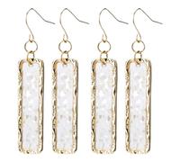 MAGICLULU 2 Pairs of Golden Rectangular Alloy Dangle Earrings and Studs for Women, Featuring Versatile Shape and Comfortable to Wear, Fashionable Jewellery for Everyday Outdoor Use