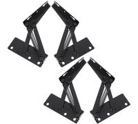 MAGICLULU 2 Pairs Spring Loaded Hidden Cabinet Hinges with Locking Mechanism, Folding Bed and Drop Down Hinge for Coffee Table Lift Top, Garage Door and Corner Cabinet Hardware