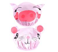 MAGICLULU 2 Pcs Bath Hats Waterproof Hair Caps Foldable Elastic Band Satin Eva Material Showering Travelling
